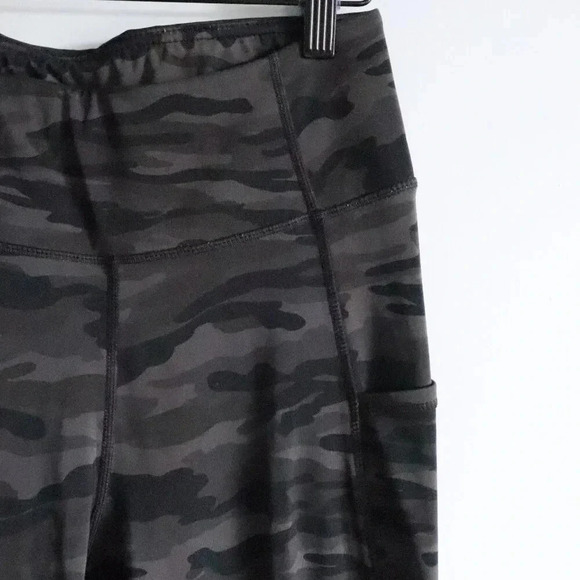 Dragon Fit Women's Small Black Camouflage Side Pockets Skinny Stretch Leggings - Picture 4 of 9